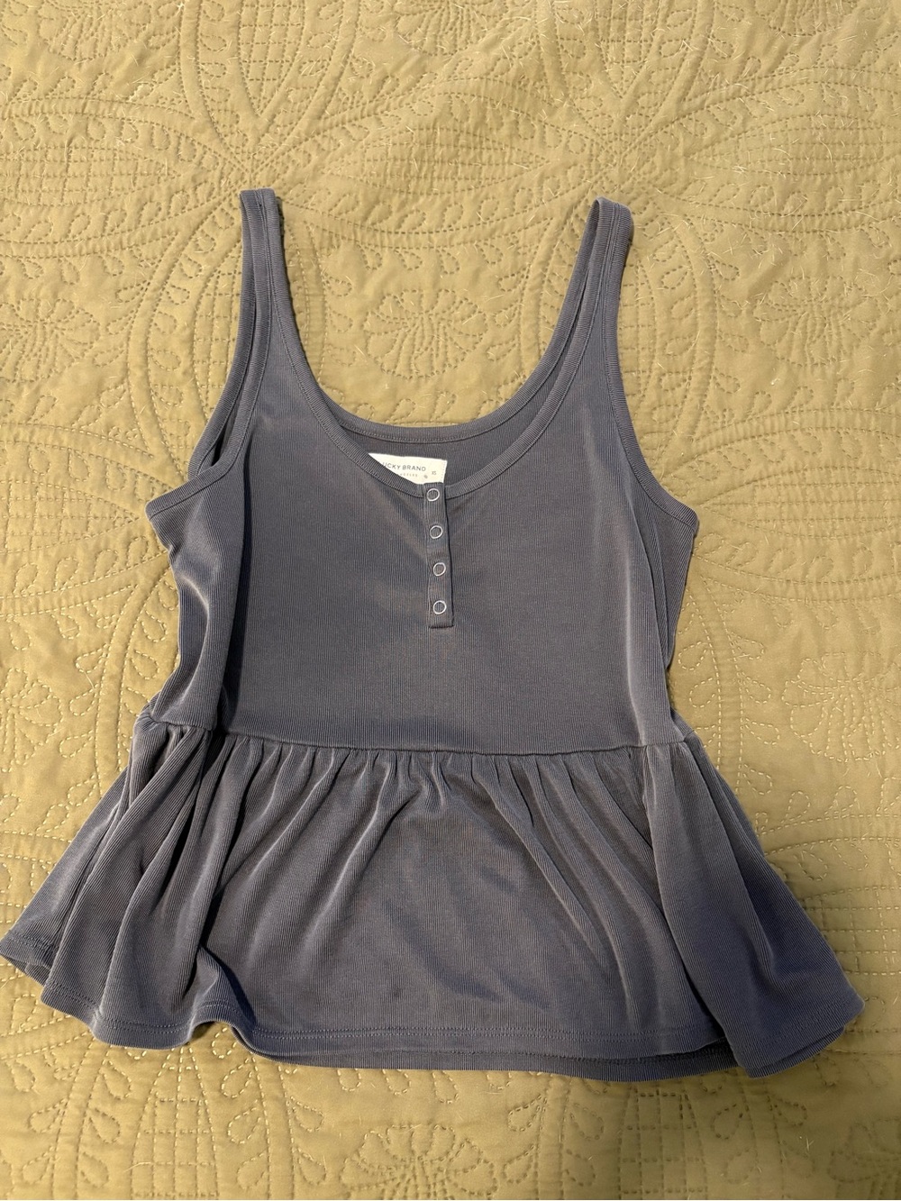 Lucky Brand Scoop Neck Tank Top - Dark Gray
